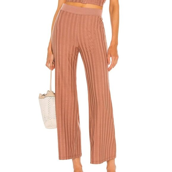 Jonathan Simkhai Standard SET Rikki Ribbed Bralette and Wide Leg Pants Small - Picture 2 of 9